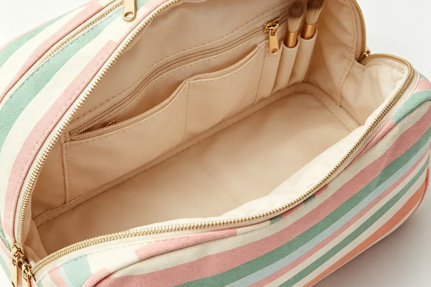 Brush roll and pouch set — custom cosmetic bag product reference