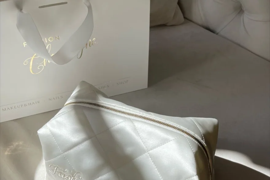 Cosmetic Bag Tags & Charms — Custom logo cosmetic bag sample