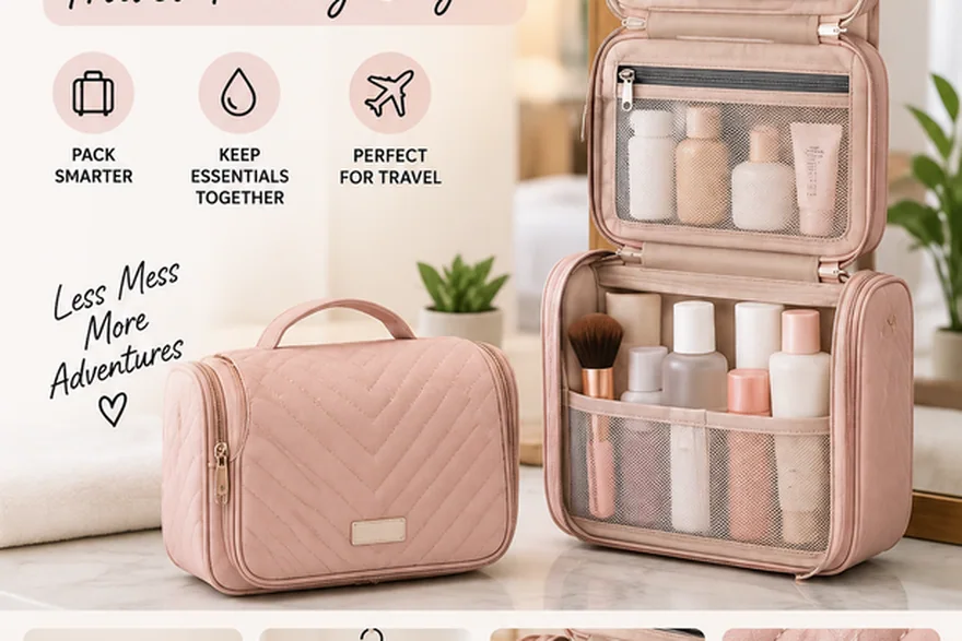 Cosmetic Bag with Hanging Hook — Custom cosmetic bag and makeup bag programme