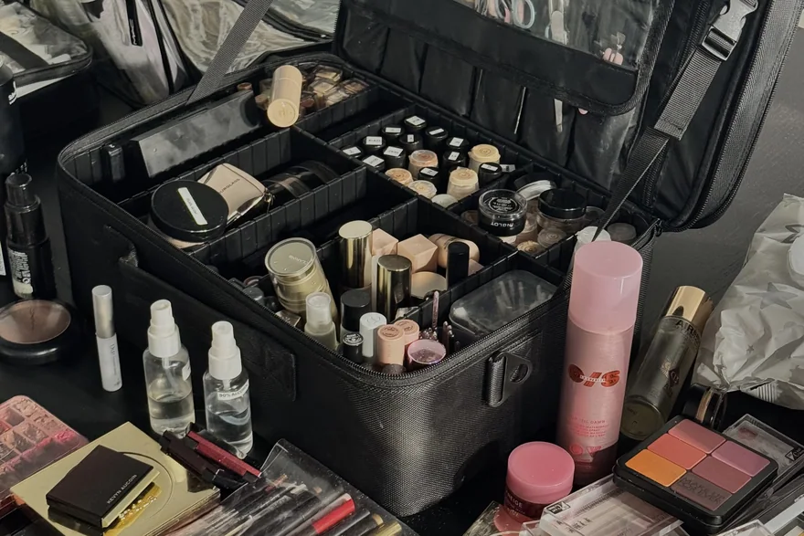 Makeup Bags for Estheticians — Custom logo cosmetic bag sample
