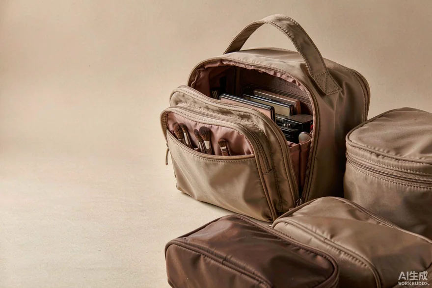 Travel Jewelry & Cosmetic Combo Bags — Beauty bag material and construction detail